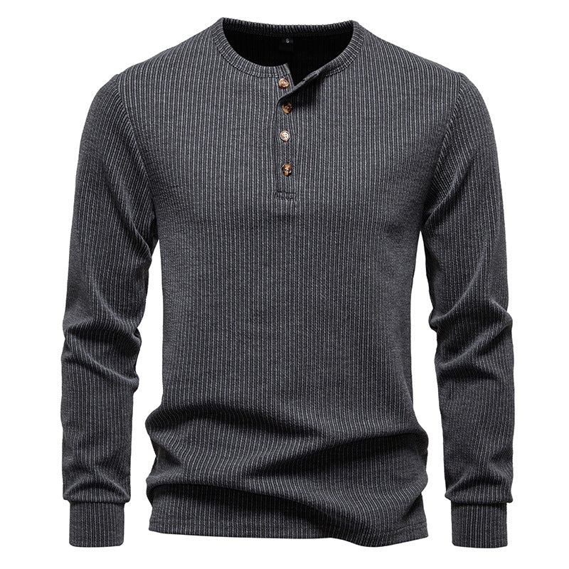 Chemise à manches longues pour homme, à rayures, style moderne
