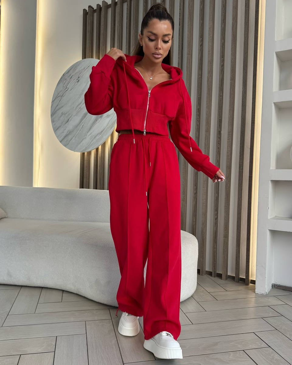 Ensemble sweat à capuche de sport pour femme Coupe ample Élastique
