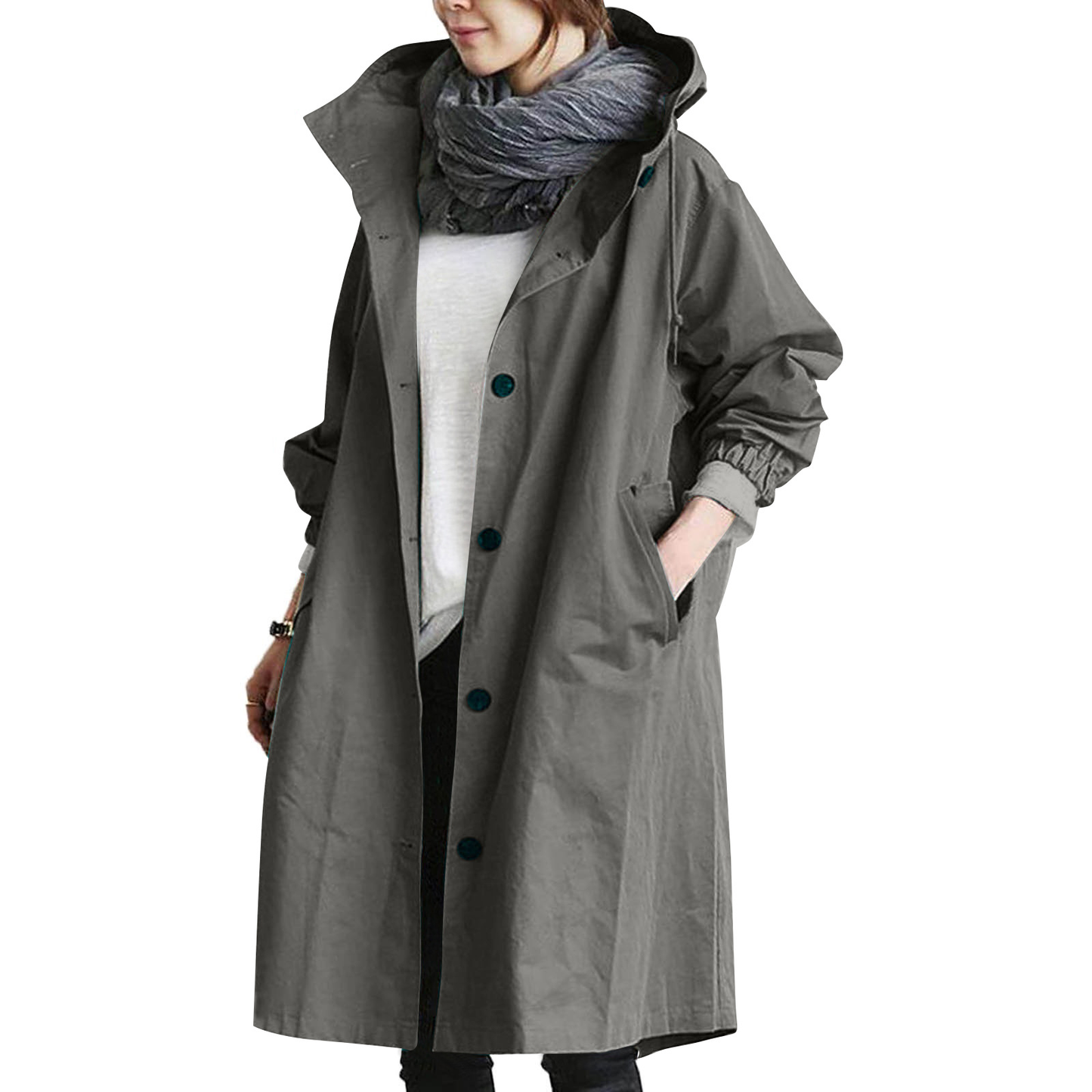 Manteau long élégant pour femmes avec patte de boutonnage