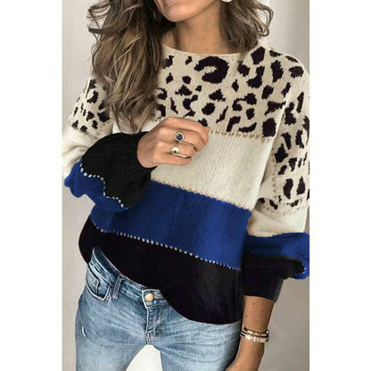 Pull tricoté pour femme motif léopard modèle automne