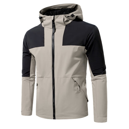 Blouson coupe-vent homme imperméable avec capuche et poches