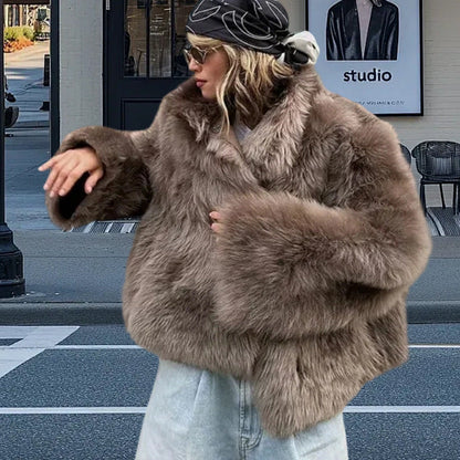 Veste élégante en fausse fourrure pour femmes