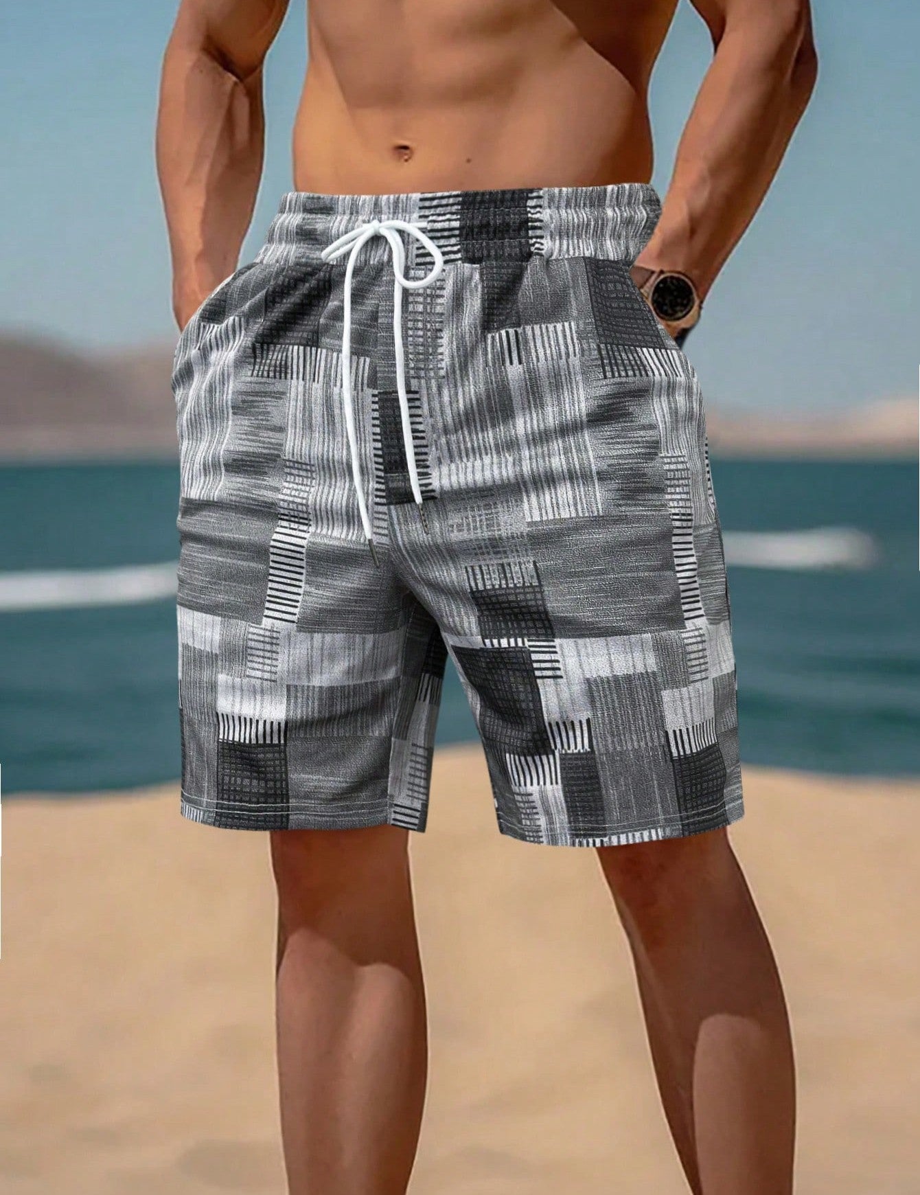 Short de bain pour homme au design graphique moderne