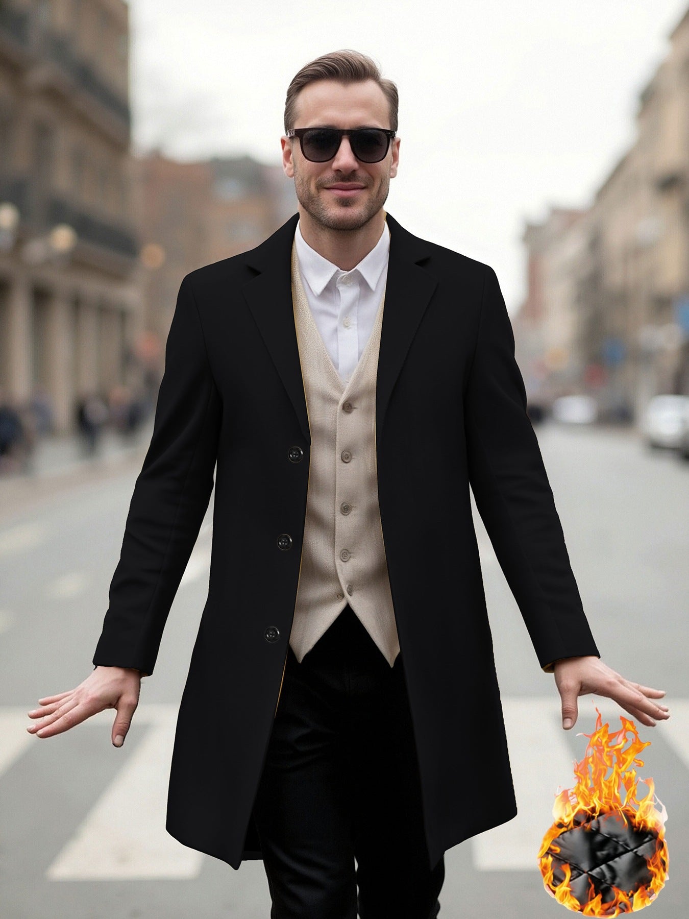 Manteau long élégant pour homme Coupe moderne