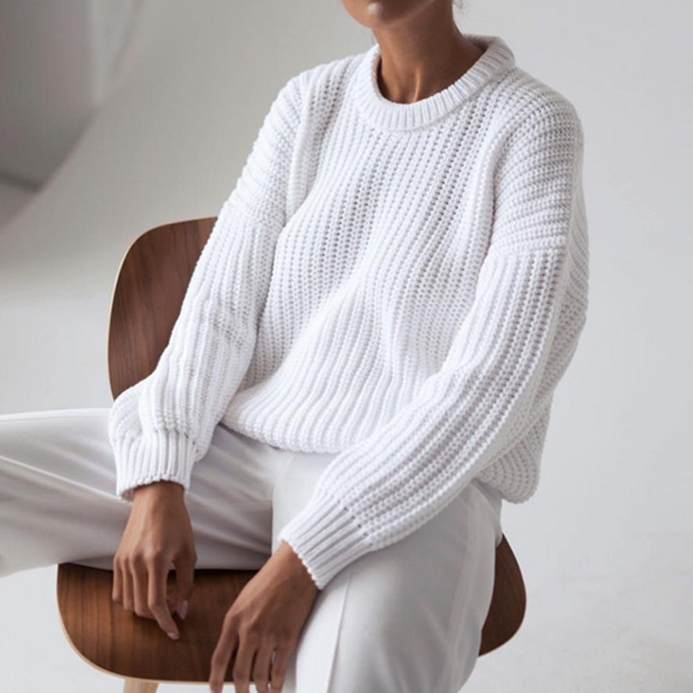 Pull en maille décontracté et volumineux pour femme