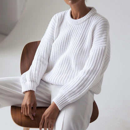 Pull en maille décontracté et volumineux pour femme