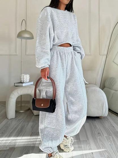 Ensemble détente femme pull oversize et pantalon de jogging