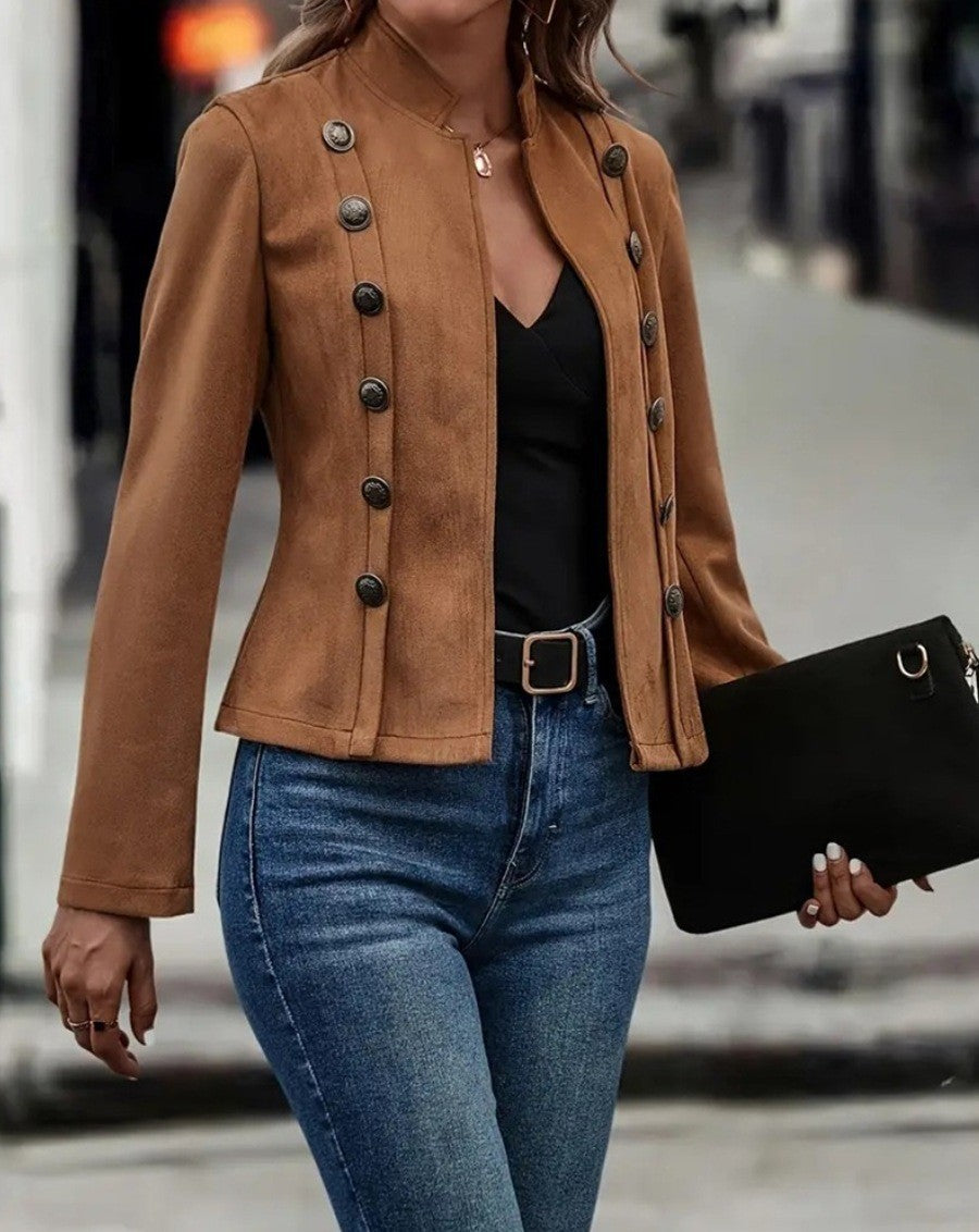 Blazer femme élégant à boutons fantaisie
