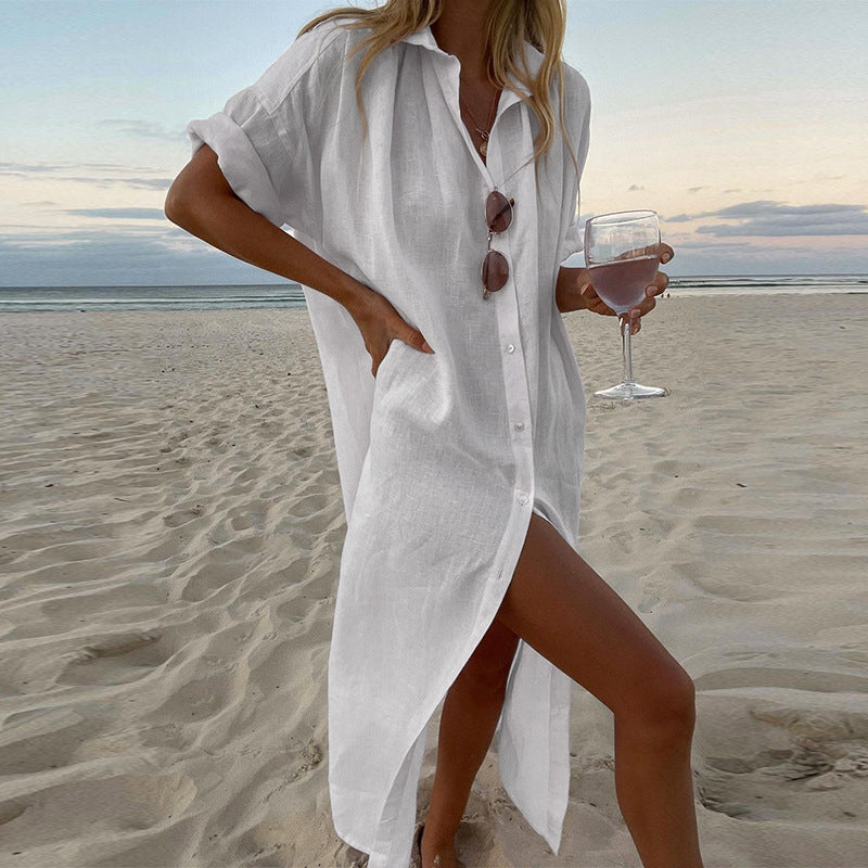 Robe d'été en lin élégante pour femme