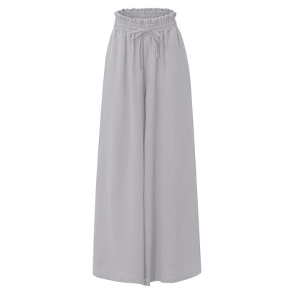 Pantalon Femme Élégant Ample avec Taille Élastique et Poches