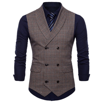 Gilet de costume sur mesure pour homme, élégant, doubles coutures