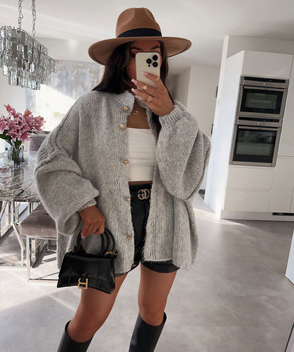 Gilet tricoté femme confortable oversized