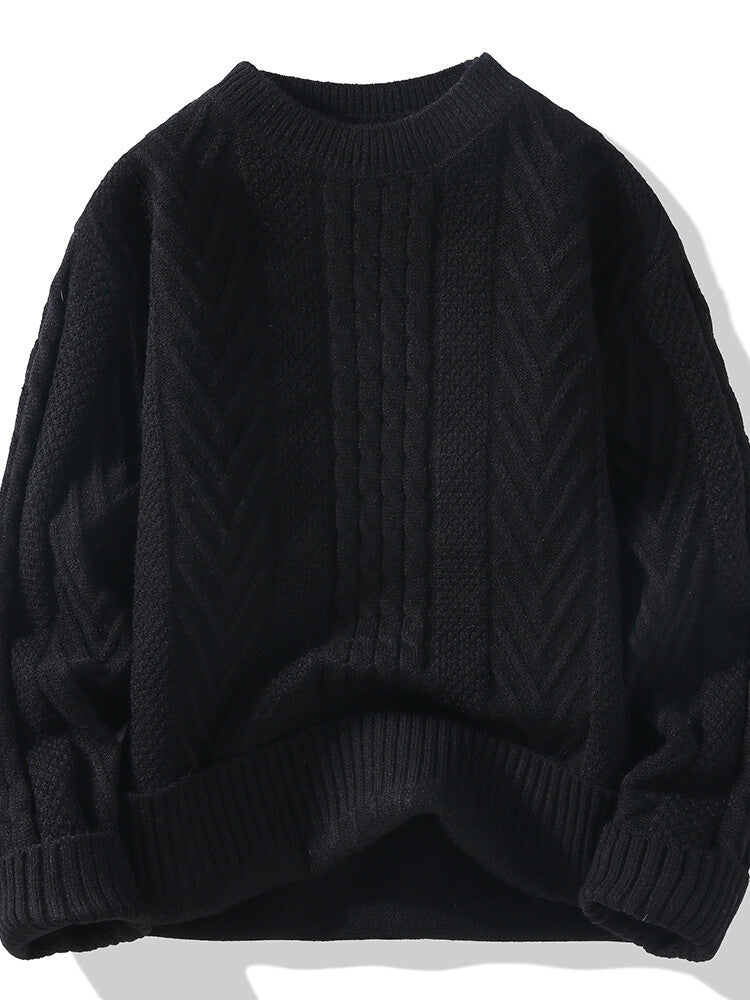 Pull en maille pour homme, coupe moderne, motif côtelé, design élégant