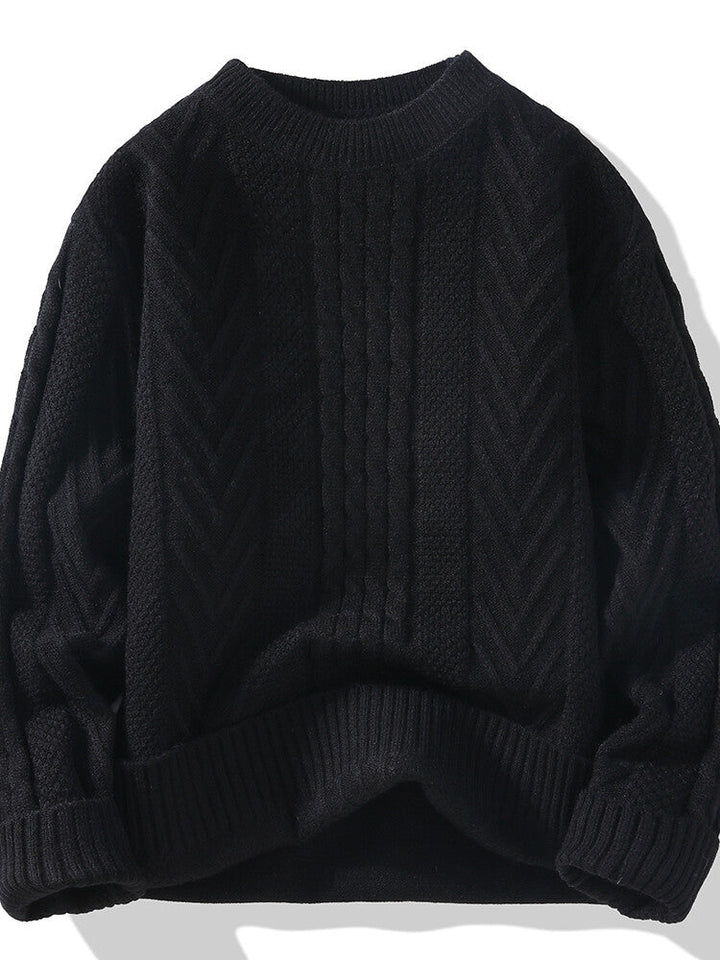 Pull en maille pour homme, coupe moderne, motif côtelé, design élégant