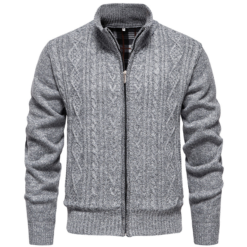 Cardigan homme col montant zippé sportif