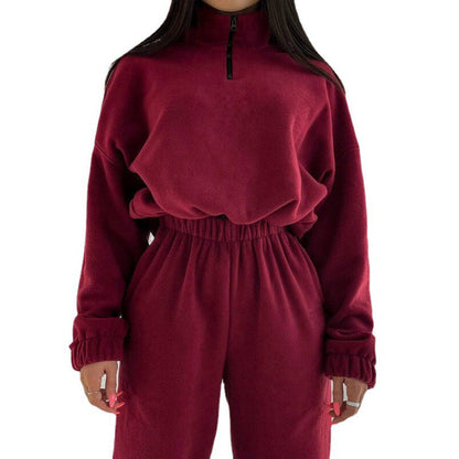 Survêtement de jogging en polaire pour femme, confortable, décontracté, design