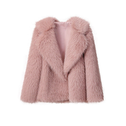 Veste femme en fausse fourrure élégante douce coupe