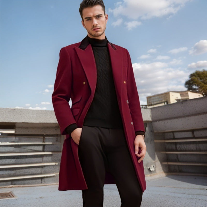 Herren Wollmantel Slim Fit Elegant - IdealeKleiden