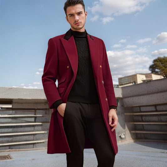 Herren Wollmantel Slim Fit Elegant - IdealeKleiden