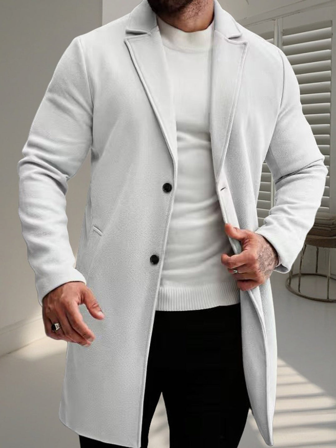 Manteau en laine pour homme élégant et stylé hiver