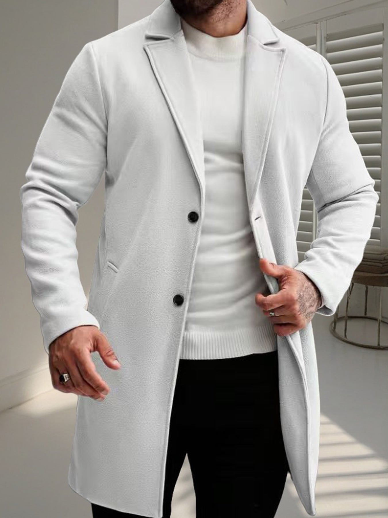 Manteau en laine pour homme élégant et stylé hiver