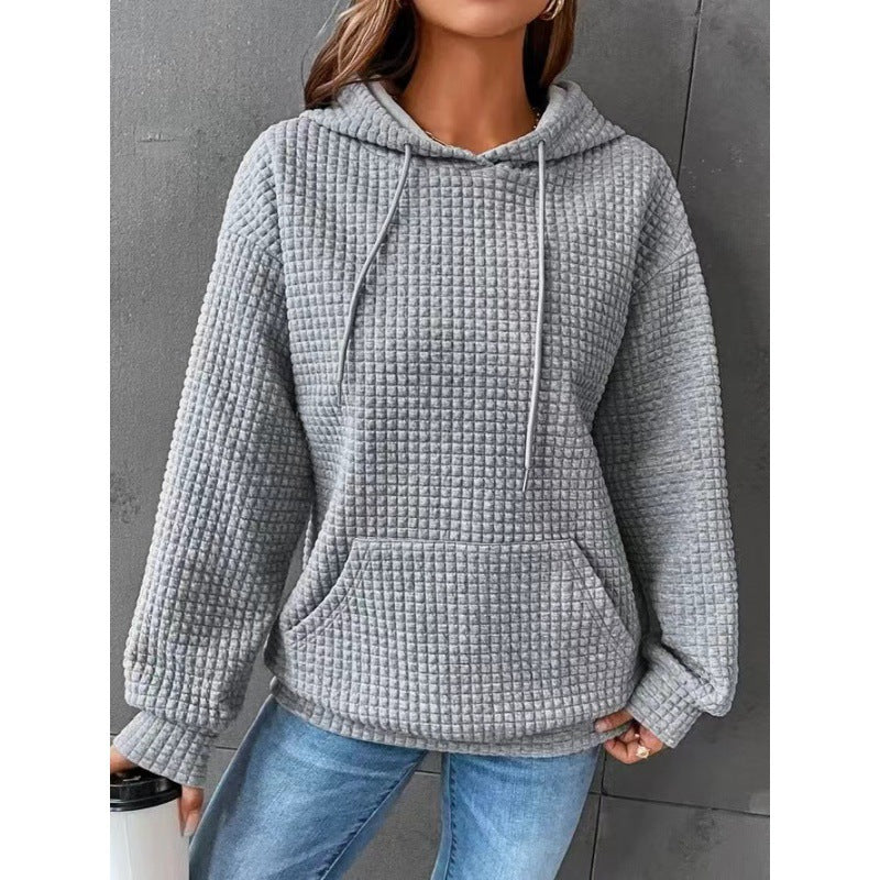 Pull col montant en maille gaufrée avec poche