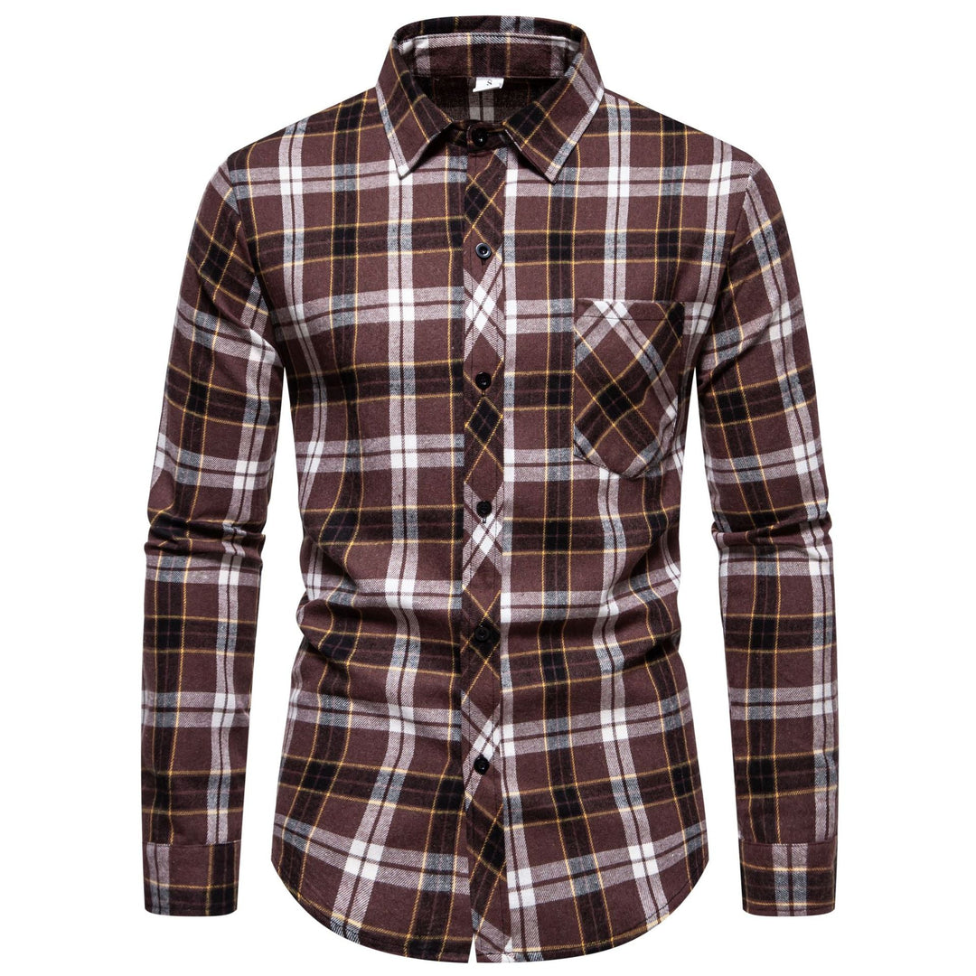 Chemise à carreaux moderne pour homme avec poche poitrine