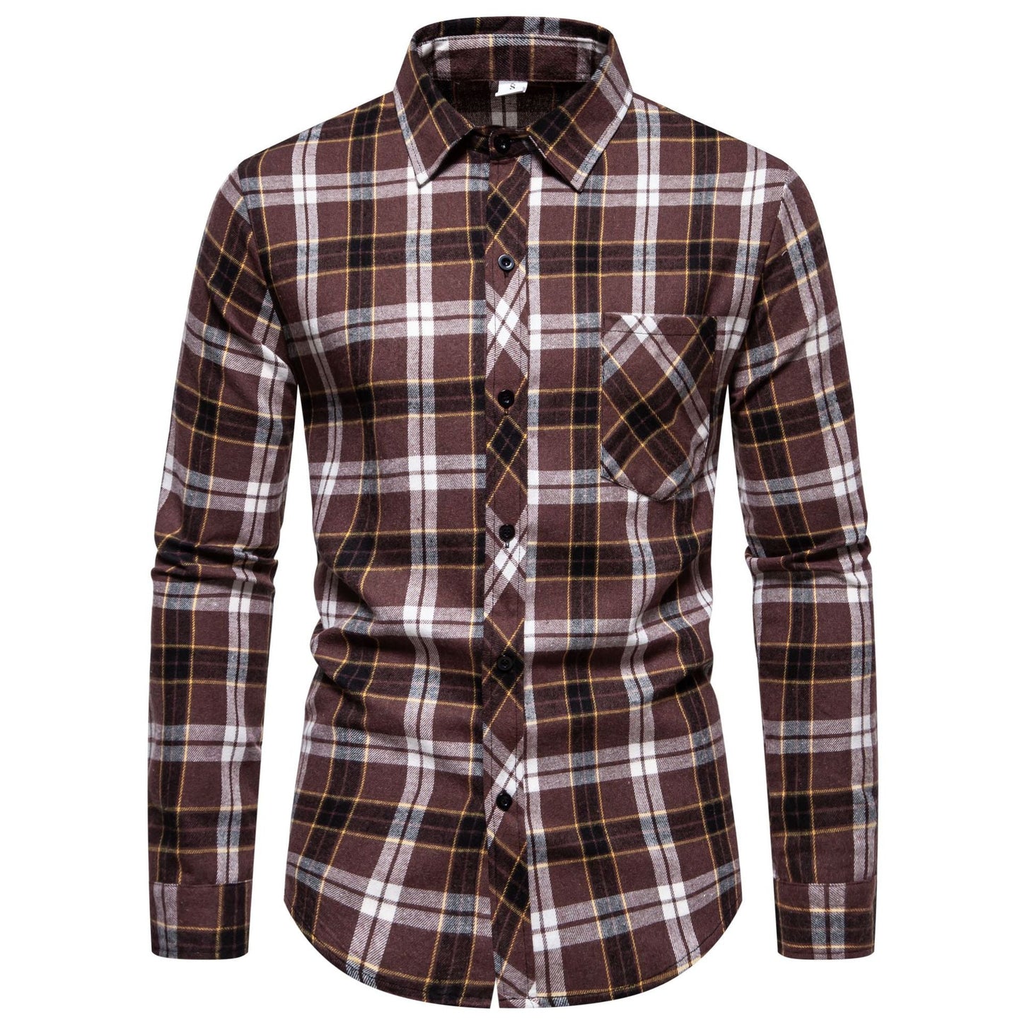 Chemise à carreaux moderne pour homme avec poche poitrine