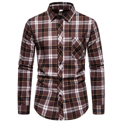 Chemise à carreaux moderne pour homme avec poche poitrine
