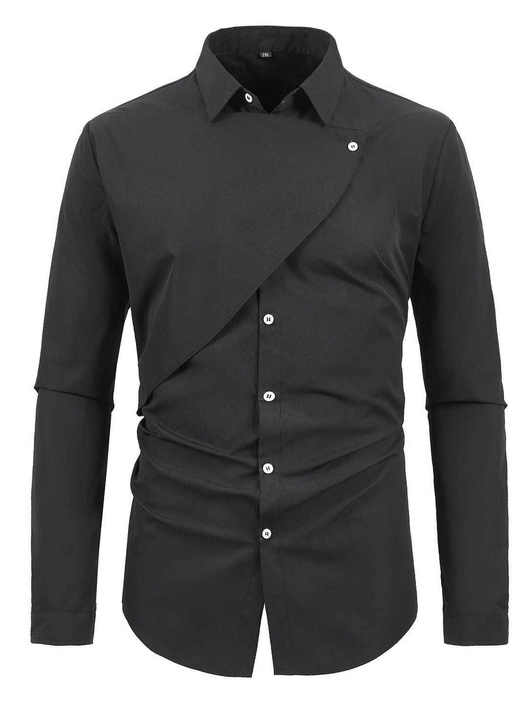 Chemise homme manches courtes asymétrique style élégant