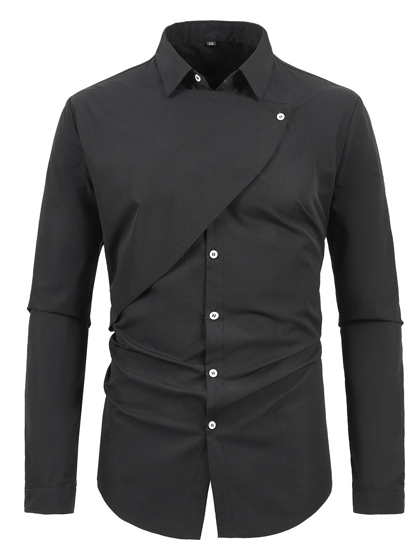 Chemise homme manches courtes asymétrique style élégant