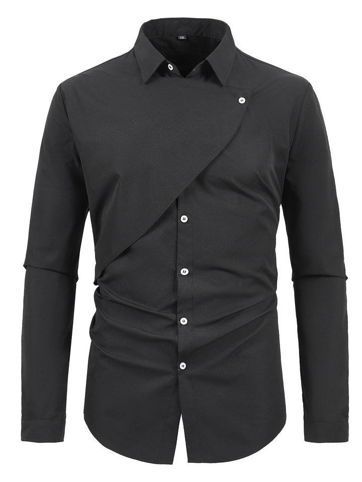 Chemise homme manches courtes asymétrique style élégant