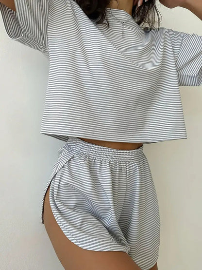 Haut d'été pour femme coupe décontractée et pantalon taille haute