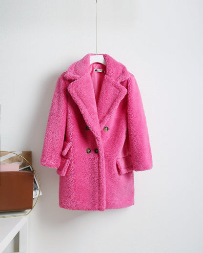 Manteau d'hiver chaud pour femme avec double boutonnage