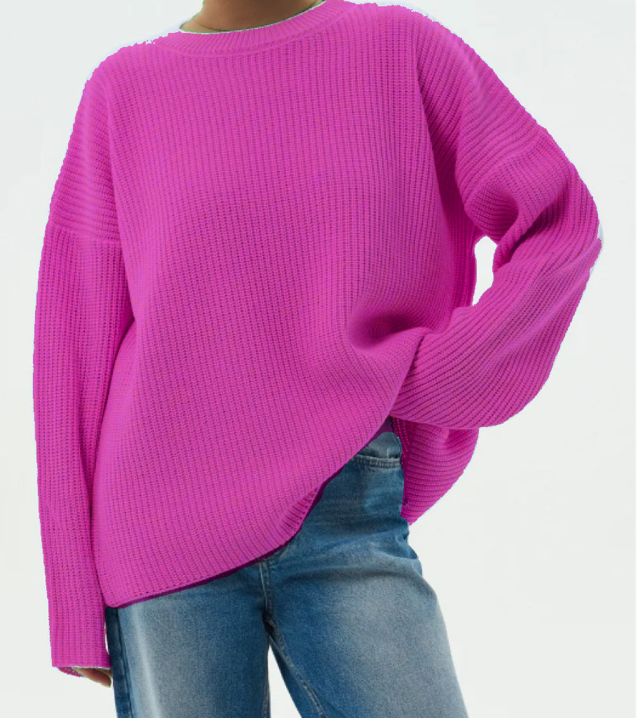 Pull-over Femme Tricot Grossier Décontracté Moderne