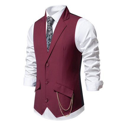 Gilet de costume élégant pour homme avec poches et accents modernes