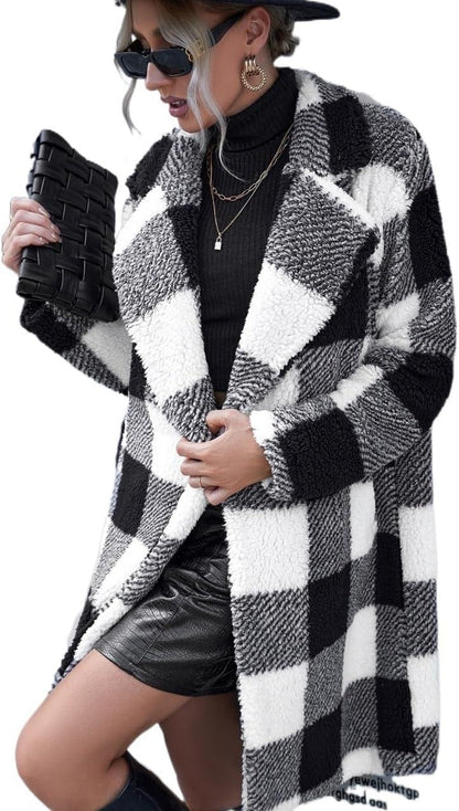 Manteau oversize femme doublé polaire douce