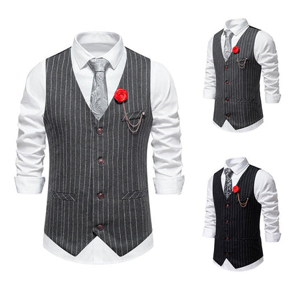 Herren Weste Slim Fit Hahnentrittmuster Elegant - IdealeKleiden