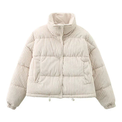 Veste d'hiver femme tendance style velours côtelé