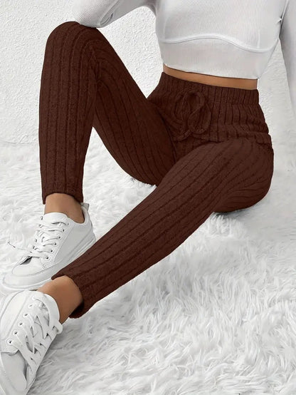 Pantalon de jogging en polaire doux côtelé pour femme