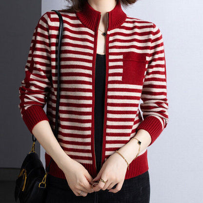Gilet femme Col montant Fermeture éclair Veste d'extérieur élégante
