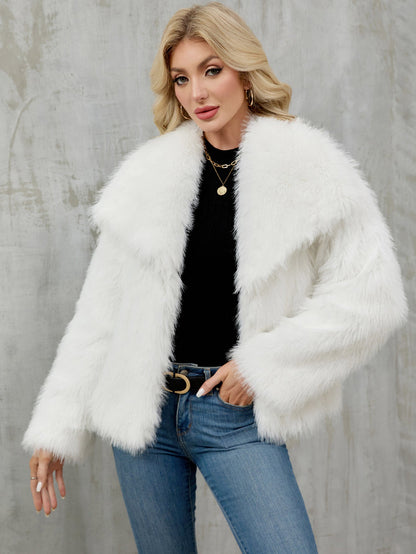 Veste oversize en fausse fourrure douce et volumineuse pour femme