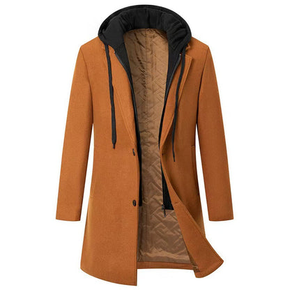 Veste longue femme Capuche amovible Doublure intérieure tendance