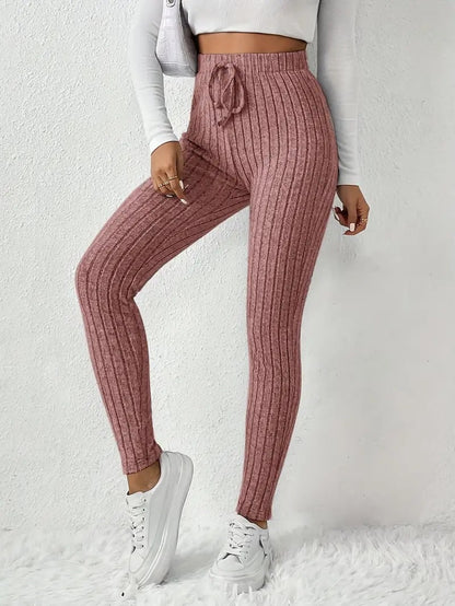 Pantalon de jogging en polaire doux côtelé pour femme