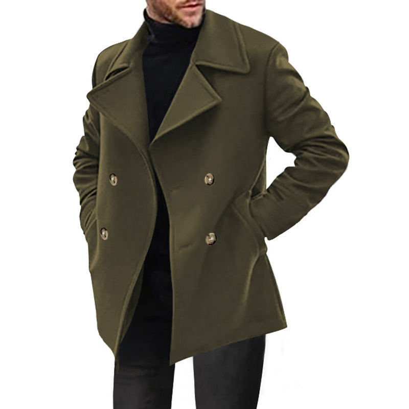 Manteau en laine élégant pour homme à double boutonnage