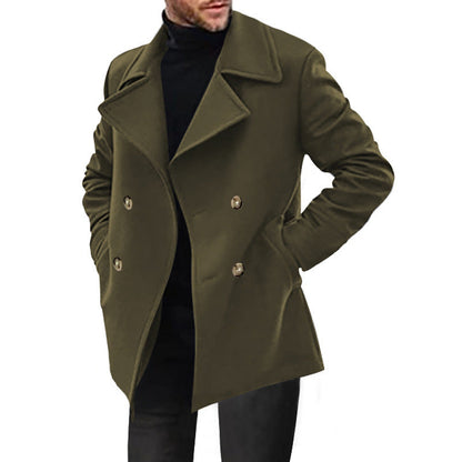 Manteau en laine élégant pour homme à double boutonnage