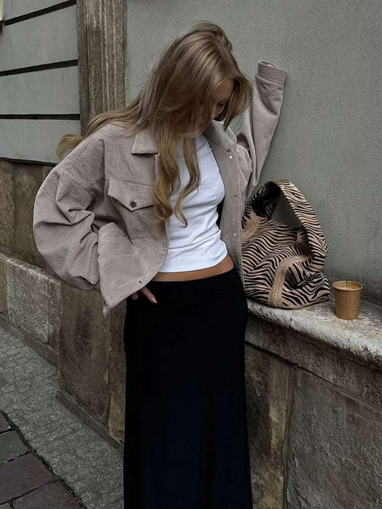 Veste en jean femme oversize élégante à rayures