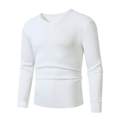 Pull homme col en V coton doux