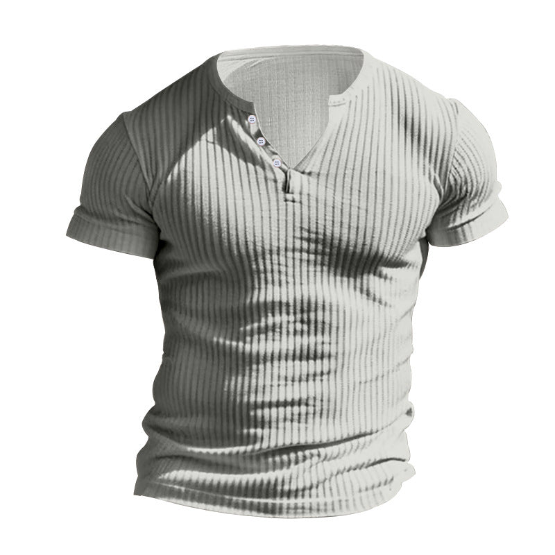 T-shirt homme à manches courtes côtelé classique