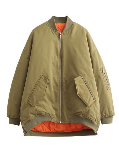 Blouson bombardier oversized femme moderne confortable
